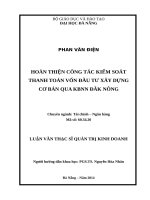 Hoàn thiện công tác kiểm soát thanh toán vốn đầu tư xây dựng cơ bản qua KBNN đăk nông