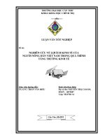 NGHIÊN cứu về lợi ÍCH KINH tế của NGƯỜI NÔNG dân VIỆT NAM TRONG QUÁ TRÌNH TĂNG TRƯỞNG KINH tế 