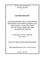 Giải pháp mở rộng cho vay kinh doanh khách hàng hộ gia đình tại phòng giao dịch eahleo   ngân hàng TMCP đầu tư và phát triển việt nam – chi nhánh bắc đaklak