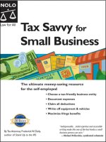 Tax savvy for small business year round tax strategies to save you money 9th edition by attorney frederick w  daily 