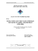 ĐẢNG CỘNG sản VIỆT NAM LÃNH đạo nền KINH tế NHIỀU THÀNH PHẦN (1996   2006) 