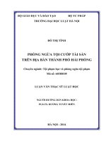 Phòng ngừa tội cướp tài sản trên địa bàn thành phố hải phòng  