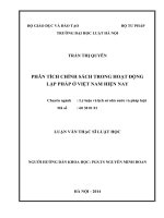 Phân tích chính sách trong hoạt động lập pháp ở việt nam hiện nay  