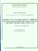Nghiên cứu lựa chọn máy và thiết bị thi công mặt đường bê tông ximăng phù hợp với điều kiện việt nam 