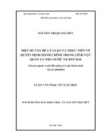 Một số vấn đề lý luận và thực tiễn về quyết định hành chính trong lĩnh vực quản lý nhà nước về đất đai  