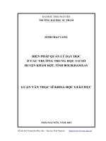 Biện pháp quản lý dạy học ở các trường trung học cơ sở huyện Khăm Kợt, tỉnh Bolikhamxay (Luận văn thạc sĩ)