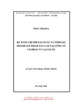 ThS09 013 kế toán chi phí sản xuất và tính giá thành sản phẩm xây lắp tại công ty cổ phần VT vạn xuân 