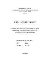 KHẢO SÁT KHẢ NĂNG SINH SẢN CỦA MỘT SỐ NHÓM GIỐNG HEO NÁI TẠI XÍ NGHIỆP CHĂN NUÔI HEO GIỐNG 29, TỈNH BÌNH DƯƠNG
