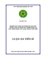 Nghiên cứu chọn tạo dòng bất dục đực tế bào chất và dòng duy trì mới phục vụ cho chọn giống lúa lai ba dòng ở việt nam