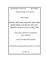 Phương thức bảo vệ quyền nhân thân trong pháp luật dân sự việt nam   một số vấn đề lý luận và thực tiễn  