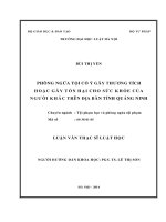 Phòng ngừa tội cố ý gây thương tích hoặc gây tổn hại cho sức khỏe của người khác trên địa bàn tỉnh quảng ninh  