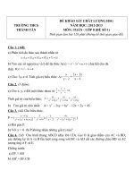 Đề KSCL Học sinh giỏi môn Toán lớp 8 năm 20122013  THCS Thành Tân  Đề số 1