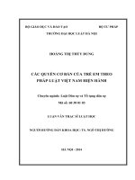 Các quyền cơ bản của trẻ em theo pháp luật việt nam hiện hành  