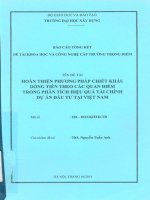 Hoàn thiện phương pháp chiết khấu dòng tiền theo các quan điểm trong phân tích hiệu quả tài chính dự án đầu tư tại việt nam 