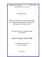 Phòng ngừa tội cố ý gây thương tích hoặc gây tổn hại cho sức khỏe của người khác trên địa bàn tỉnh thái nguyên  