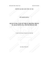 Quản lý hạ tầng kỹ thuật phường trung tự, quận đống đa, thành phố hà nội (tt) 