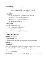 Giáo án Đại số 8 chương 1 bài 12: Chia đa thức một biến đã sắp xếp