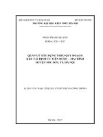 Quản lý xây dựng theo quy hoạch khu tái định cư tiên dược   mai đình, huyện sóc sơn, TP  hà nội (tt) 