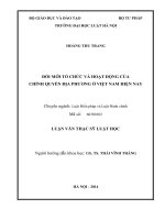 Đổi mới tổ chức và hoạt động của chính quyền địa phương ở việt nam hiện nay  