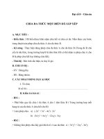 Giáo án Đại số 8 chương 1 bài 12: Chia đa thức một biến đã sắp xếp