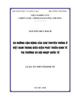 Xu hướng vận động của chợ truyền thống ở Việt Nam trong điều kiện kinh tế thị trường và hội nhập quốc tế (Luận án tiến sĩ)