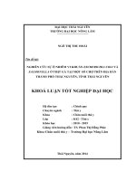 Nghiên cứu sự ô nhiễm vi khuẩn Escherichia coli và Salmonella ở thịt gà tại một số chợ trên địa bàn thành phố Thái Nguyên, tỉnh Thái Nguyên (Khóa luận tốt nghiệp)