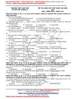 ĐỀ THI THỬ THPT QUỐC GIA MÔN TIẾNG ANH CÓ ĐÁP ÁN     việt đức