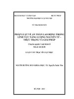 Pháp luật về an toàn lao động trong lĩnh vực năng lượng nguyên tử   thực trạng và giải pháp  