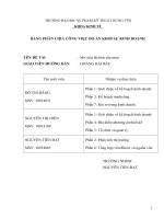 ĐỀ TÀI KHỞI SỰ KINH DOANH: SIÊU THỊ BỈM SỮA MINI