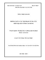 Phòng ngừa các tội phạm về ma túy trên địa bàn tỉnh cao bằng  