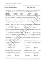 ĐỀ THI THỬ THPT QUỐC GIA MÔN TIẾNG ANH CÓ ĐÁP ÁN   trường THPT triệu sơn 1 – thanh hóa lần 2 năm 2017