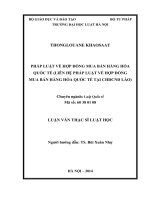 Pháp luật về hợp đồng mua bán hàng hóa quốc tế (liên hệ pháp luật về hợp đồng mua bán hàng hóa quốc tế tại CHDCND lào)  