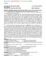 ĐỀ THI THỬ THPT QUỐC GIA MÔN TIẾNG ANH CÓ ĐÁP ÁN CHUYÊN lê QUÝ đôn lần 1