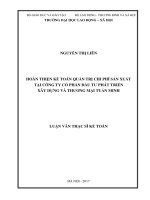 Hoàn thiện kế toán quản trị chi phí sản xuất tại Công ty cổ phần đầu tư phát triển xây dựng và thương mại Tuấn Minh (Luận văn thạc sĩ)