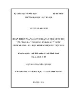 Hoàn thiện pháp luật về quản lý nhà nước đối với công tác thi hành án dân sự ở nước CHDCND lào   bài học kinh nghiệm từ việt nam  