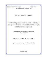 Quyền sử dụng sáng chế và những giới hạn của quyền sử dụng sáng chế theo pháp luật sở hữu trí tuệ việt nam