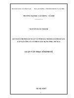 Kế toán CPSX và tính giá thành sản phẩm xây lắp tại công ty cổ phần xây dựng Phục Hưng 8 (Luận văn thạc sĩ)