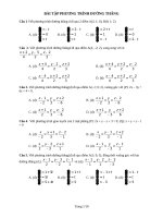 Bài tập trắc nghiệm phương trình đường thẳng trong không gian