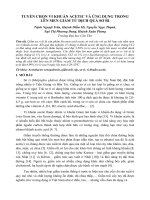 TUYỂN CHỌN VI KHUẨN ACETIC và ỨNG DỤNG TRONG lên MEN GIẤM từ DỊCH QUẢ sơ RI (tt) 