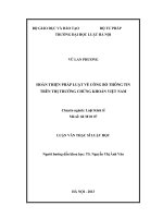 Hoàn thiện pháp luật về công bố thông tin trên thị trường chứng khoán việt nam  