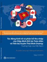 Economic and distributional impacts of comprehensive and progressive agreement for trans pacific partnership  the case of vietnam (english, vietnamese) 