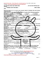 ĐỀ THI THỬ THPT QUỐC GIA MÔN TIẾNG ANH CÓ ĐÁP ÁN   yên định – thanh hóa lần 2 năm 2017