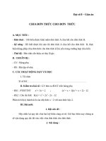 Giáo án Đại số 8 chương 1 bài 10: Chia đơn thức cho đơn thức