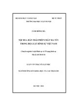 Tội mua bán trái phép chất ma tuý trong bộ luật hình sự việt nam