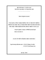 Ứng dụng Công nghệ thông tin và Truyền thông trong dạy học Địa lí cho sinh viên ngành Giáo dục Tiểu học theo hướng phát triển năng lực (LA tiến sĩ)