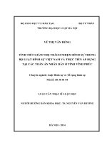 Tình tiết giảm nhẹ trách nhiệm hình sự trong bộ luật hình sự việt nam và thực tiễn áp dụng tại các tòa án nhân dân ở tỉnh vĩnh phúc  