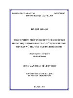 Trách nhiệm pháp lý quốc tế của quốc gia trong hoạt động khai thác, sử dụng phương tiện bay vũ trụ vào mục đích hòa bình  