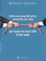 Kiểm soát xung đột lợi ích trong khu vực công  quy định và thực tiễn ở việt nam (vietnamese) 