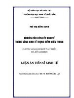 Nghiên cứu liên kết kinh tế trong vùng kinh tế trọng điểm miền trung 