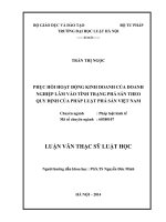 Phục hồi hoạt động kinh doanh của doanh nghiệp lâm vào tình trạng phá sản theo quy định của pháp luật phá sản việt nam  